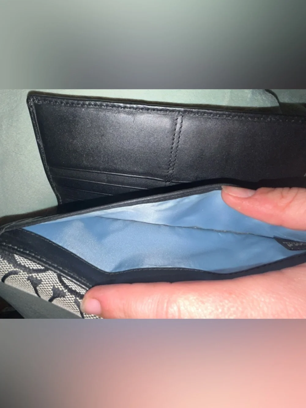 Coach Black Signature Canvas Turn Lock Wallet - Picture 8 of 11